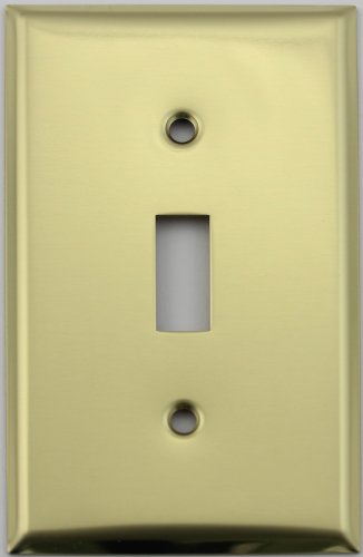 Stamped Polished Brass One Gang Toggle Light Switch Wall Plate