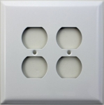 Jumbo White Two Gang Duplex Outlet Switch Plate