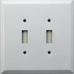 Jumbo White Two Gang Toggle Switch Plate