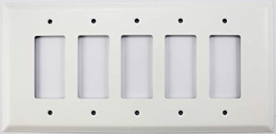 Jumbo White 5 Gang GFCI/Rocker Wall Plate