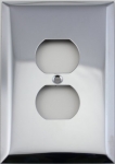 Jumbo Polished Chrome One Gang Duplex Outlet Switch Plate