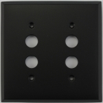 Matte Black 2 Gang Push Button Switch Wall Plate