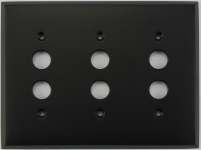 Matte Black 3 Gang Push Button Switch Wall Plate