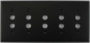 Matte Black 5 Gang Push Button Switch Wall Plate