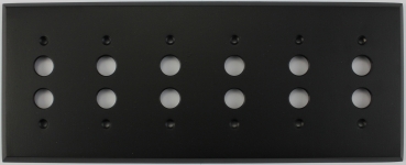 Matte Black 6 Gang Push Button Switch Wall Plate