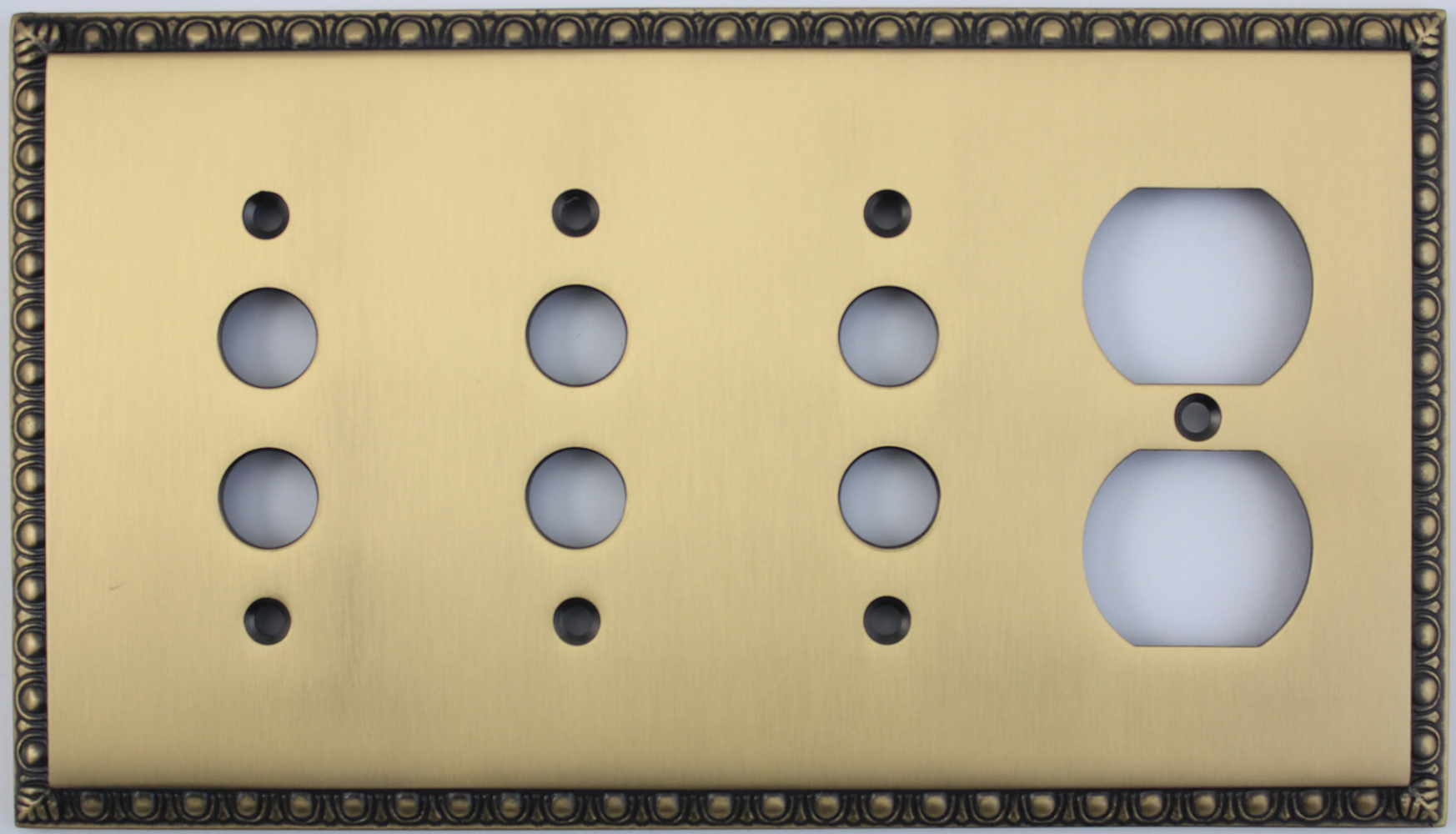 Classic Accents, Inc.: Egg & Dart Antique Brass Four Gang Combo Plate ...