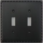 Egg & Dart Oil Rubbed Bronze Two Gang Toggle Light Switch Plate