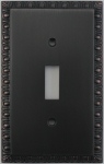 Egg & Dart Oil Rubbed Bronze One Gang Toggle Light Switch Plate
