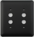 Rounded Black 2 Gang Push Button Switch Plate