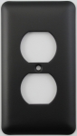 Rounded Black 1 Gang Duplex Outlet Switch Plate