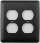 Rounded Black 2 Gang Duplex Outlet Switch Plate