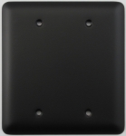 Rounded Black 2 Gang Blank Switch Plate