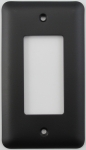 Rounded Black 1 Gang GFCI/Rocker Opening Switch Plate