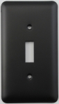 Rounded Black 1 Gang Toggle Switch Plate
