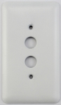 Rounded White 1 Gang Push Button Switch Plate