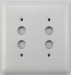 Rounded White 2 Gang Push Button Light Switch