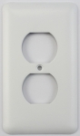 Rounded White 1 Gang Duplex Outlet Plate