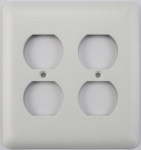 Rounded White 2 Gang Duplex Outlet Plate