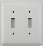 Rounded White 2 Gang Toggle Switch Plate