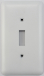 Rounded White 1 Gang Toggle Switch Plate