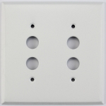 Matte White 2 Gang Push Button Switch Wall Plate