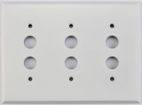 Matte White 3 Gang Push Button Switch Wall Plate