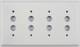 Matte White 4 Gang Push Button Switch Wall Plate