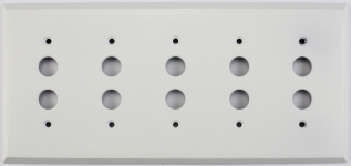 Matte White 5 Gang Push Button Switch Wall Plate
