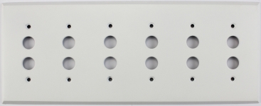 Matte White 6 Gang Push Button Switch Wall Plate