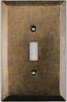 Jumbo Stamped Aged Antique Brass One Gang Toggle Light Switch Wall Plate