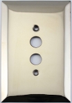 Jumbo Stamped Polished Nickel One Gang Push Button Light Switch Wall Plate