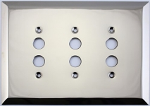 Jumbo Stamped Three Gang Push Button Light Switch Wall Plate