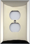 Jumbo Stamped Polished Nickel One Gang Duplex Outlet Wall Plate