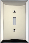 Jumbo Stamped Polished Nickel One Gang Toggle Light Switch Wall Plate