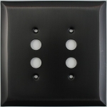 Jumbo Stamped Oil Rubbed Bronze Two Gang Push Button Wall Plate