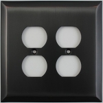 Jumbo Stamped Oil Rubbed Bronze Two Gang Duplex Outlet Wall Plate