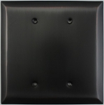 Jumbo Stamped Oil Rubbed Bronze Two Gang Blank Wall Plate