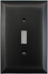 Jumbo Stamped Oil Rubbed Bronze One Gang Toggle Switch Wall Plate