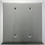 Jumbo Satin Stainless Steel Two Gang Blank Switch Plate