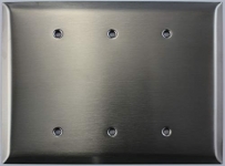 Jumbo Satin Stainless Steel 3 Gang Blank Wall Plate
