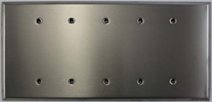 Jumbo Satin Stainless Steel 5 Gang Blank Wall Plate