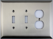 Jumbo Stamped Three Gang Combo Wall Plate - Two Toggles One Duplex