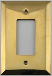 Jumbo Stamped Unlacquered Brass One Gang GFI/Rocker Opening Wall Plate
