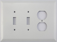 Jumbo Matte White 3 Gang Combo Switch Plate - 2 Toggle 1 Duplex