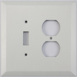 Jumbo Matte White 2 Gang Combo Switch Plate - 1 Toggle 1 Duplex
